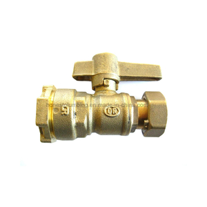 Válvula de bola de latón con conexión de HDPE para medidor de agua