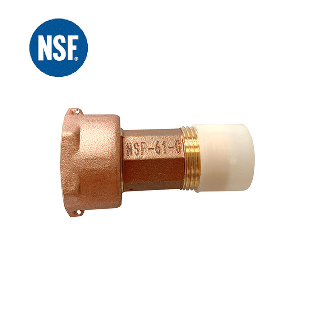 Adaptador de medidor de agua de bronce o latón sin plomo de 1/2''-2'' aprobado por NSF